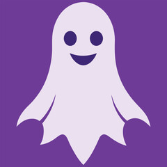 Boo, scary ghost flat vector illustration for Halloween, cartoon character for holiday. 