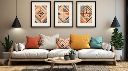 Minimalist Bohemian Wall Prints in Earthy Tones