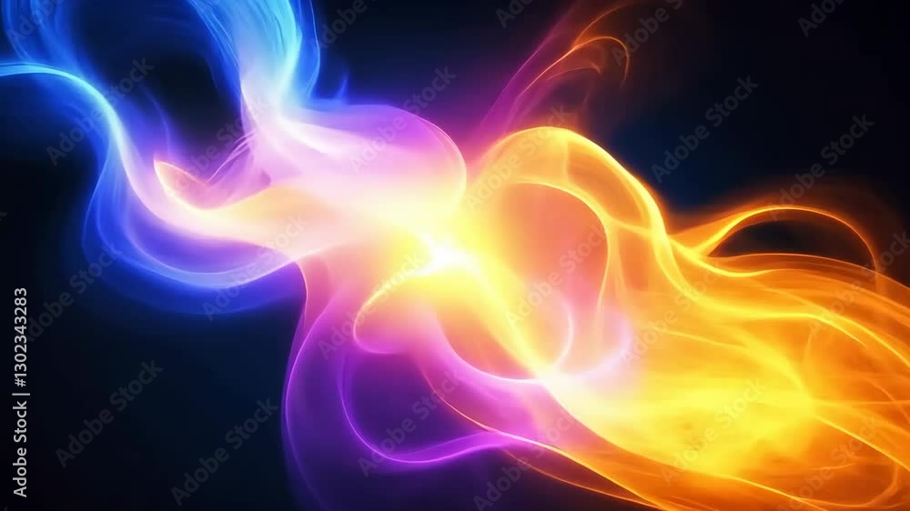 Aufkleber vibrant abstract vdo with swirling blue and orange flames creating dynamic and energetic visual effe