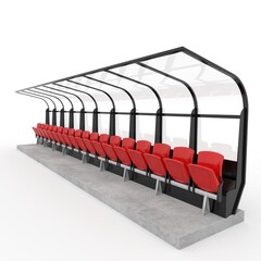Fototapeta premium 3d render Soccer Bench design element Furniture