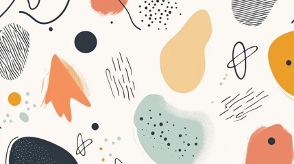 Abstract Shapes and Lines in Soft Colors Creating a Modern Artistic Background