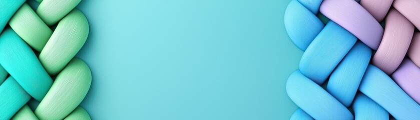 Vibrant colorful braids studio setting abstract art creative environment close-up view visual harmony