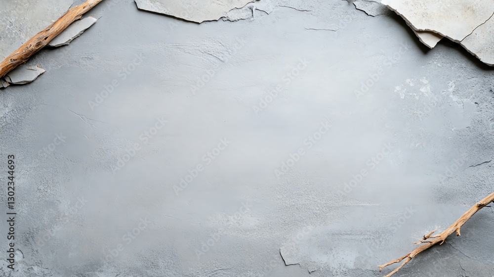 Poster minimalist slate texture with scattered branches. perfect for backgrounds and design projects.