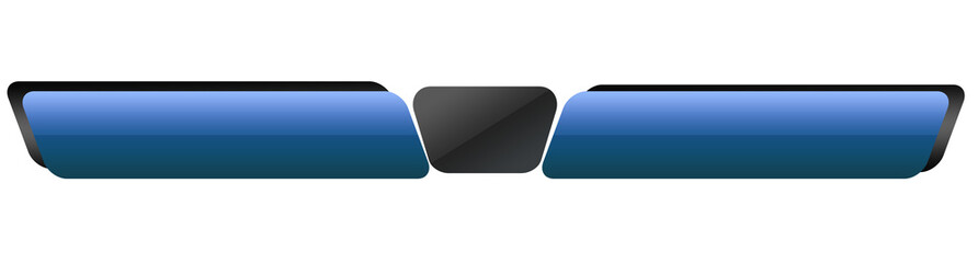 Obraz premium Blue and black lower third scoreboard ticker bar isolated on transparent background, sleek modern broadcast design element for sports streaming, live match updates, e-sports overlays