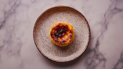 A plate with a pastry on it