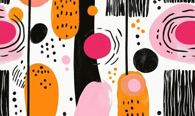 Abstract Colorful Shapes and Patterns in Vibrant Art Style