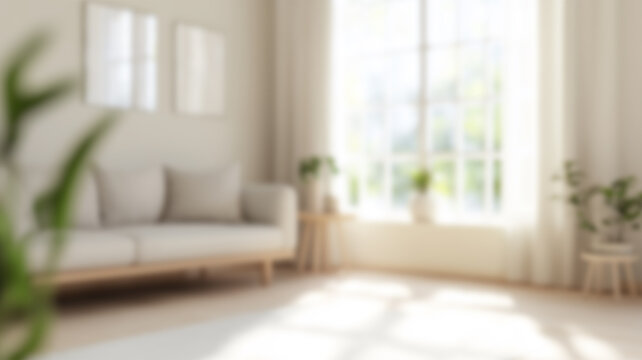 Blurred Contemporary Modern living room interior design. Blur Interior background concept. AI Generated Images