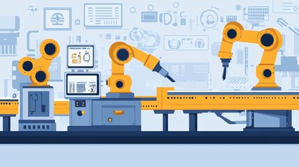 Advanced Robotic Automation in a Modern Industrial Manufacturing Environment