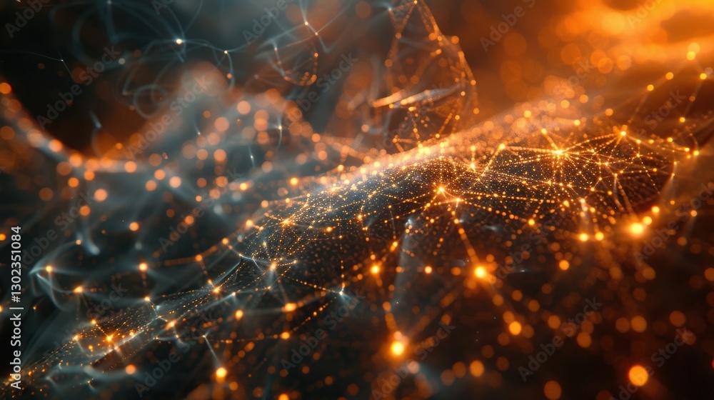 Poster abstract representation of neural connections and cognitive states in a digital universe