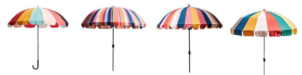 Vibrant and Colorful Striped Umbrellas Creating a Shaded and Relaxing Outdoor Environment Perfect for Beach Garden or Patio Gatherings and