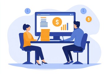 A financial advisor discussing recovery options with a client at a desk.