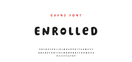 Playful cartoon Font, funky typeface for joyful brings life designs like children's artwork, birthday invitations, playful branding, and carnival typography. Vector typeset