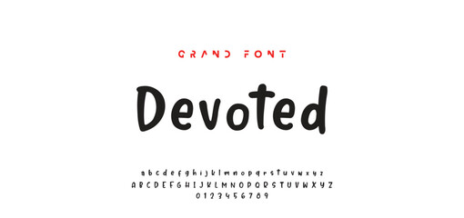 Playful cartoon Font, funky typeface for joyful brings life designs like children's artwork, birthday invitations, playful branding, and carnival typography. Vector typeset