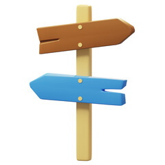wooden direction signs 3d illustration