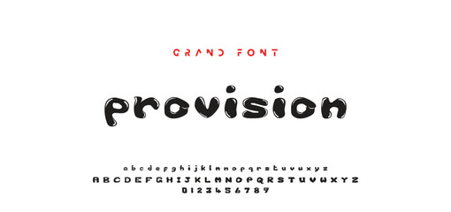 Children's bright cartoon font. ABC letters and numbers are painted creatively. Bright shiny alphabet. Cut out of paper. For birthday cards, banners, and posters. Vector