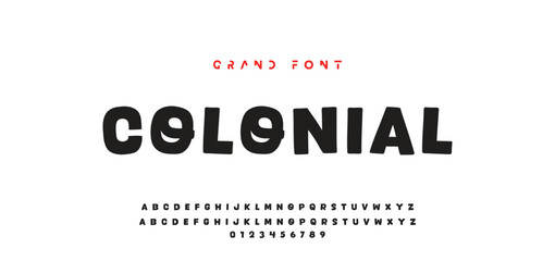 Children's bright cartoon font. ABC letters and numbers are painted creatively. Bright shiny alphabet. Cut out of paper. For birthday cards, banners, and posters. Vector