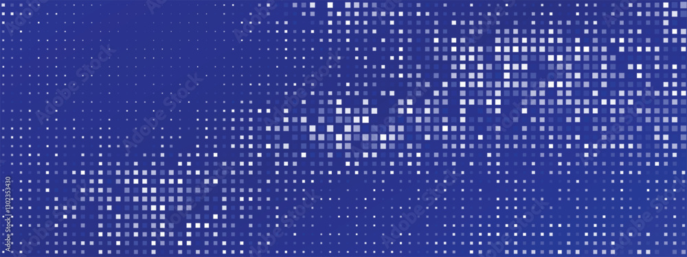 Poster blue abstract background with pixel pattern.