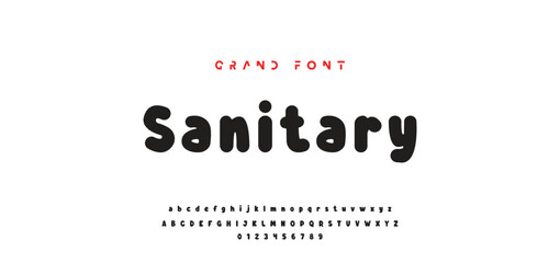 Children's bright cartoon font. ABC letters and numbers are painted creatively. Bright shiny alphabet. Cut out of paper. For birthday cards, banners, and posters. Vector