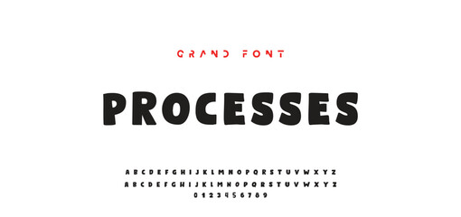 Children's bright cartoon font. ABC letters and numbers are painted creatively. Bright shiny alphabet. Cut out of paper. For birthday cards, banners, and posters. Vector