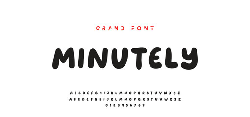 Children's bright cartoon font. ABC letters and numbers are painted creatively. Bright shiny alphabet. Cut out of paper. For birthday cards, banners, and posters. Vector