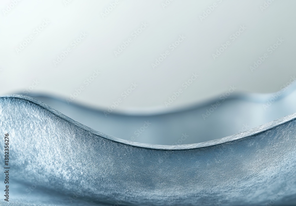Poster abstract close-up of a smooth metallic surface with gentle curves and a soft gradient background ide