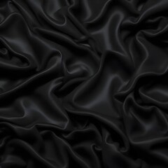 Obraz premium Luxurious Black Satin Waves: Elegance in Motion and Timeless Sophistication