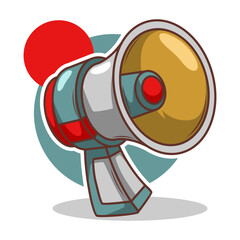 Obraz premium Flat design style megaphone horn loudspeaker