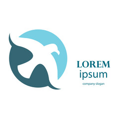 Eagle flapping wings logo illustration design