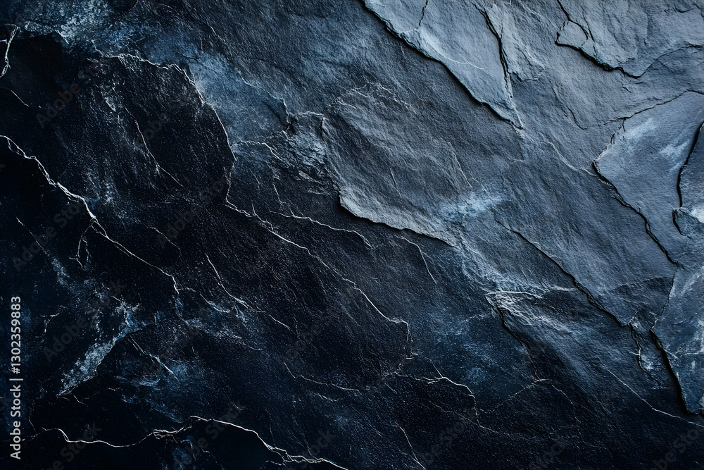 Poster detailed close-up of dark slate texture with natural veins and subtle color variations, providing a 