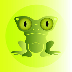 A vibrant illustration of a frog with an intense look, this design is sure to grab attention.