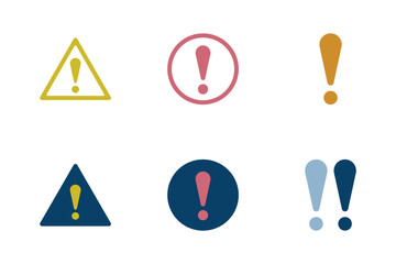 注意マークのアイコンイラストセット