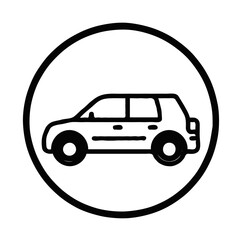 Obraz premium A simple car icon in a circle, parking