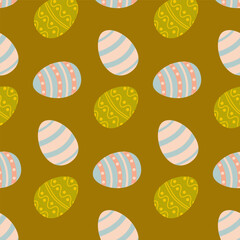 Colorful decorated eggs pattern in a vibrant spring setting for celebration and decoration