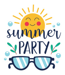Summer party typography t-shirt design