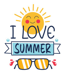 I love summer typography t-shirt design