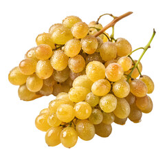Yellow grapes isolated on white background Closeup