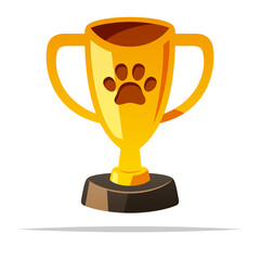 Pet trophy vector isolated illustration