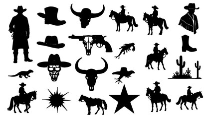 Fototapeta premium Set of Cowboys