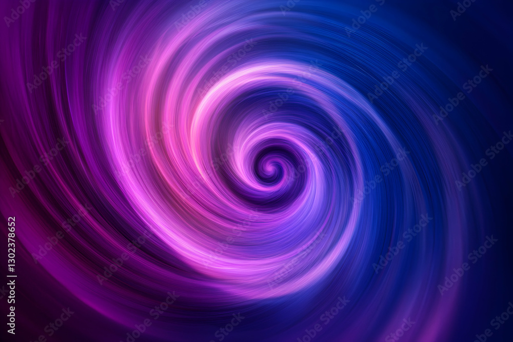 Poster mesmerizing spiral design with blended hues of violet and deep blue, creating a captivating visual e