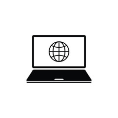 laptop - internet icon vector