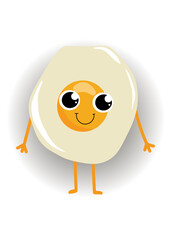 Cartoon characters in the form of an egg with a smile. Vector illustration