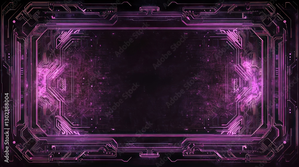 Wall mural a dark banner with glowing circuit patterns and technology-themed elements.