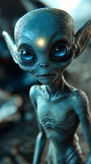 Alien Child Poses on Derelict Planet