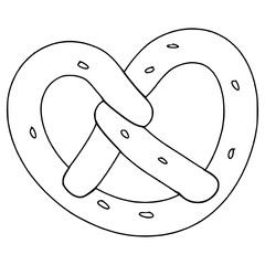pretzel illustration hand drawn outline vector