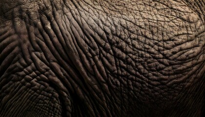 Elephant Skin Macro Close-Up, Deep Wrinkles and Rough Thick Surface in High-Resolution