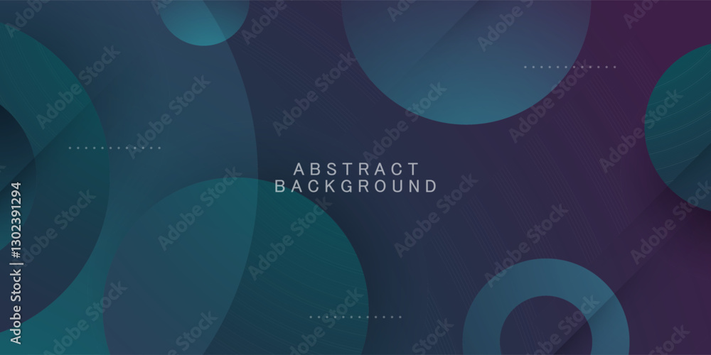 Wall mural abstract dark green and purple gradient 3d background. trendy circle shapes pattern element. eps10 v