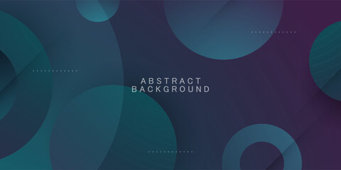 Abstract dark green and purple gradient 3D background. Trendy circle shapes pattern element. Eps10 vector