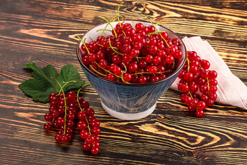 Ripe and juicy red currants berry
