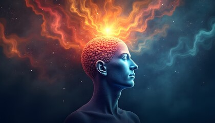 Human head chakra power inspiration abstract thought.
