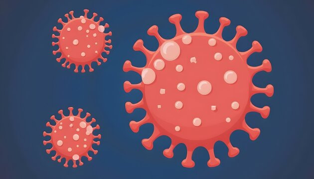Digital illustration of polio virus in colour background.

